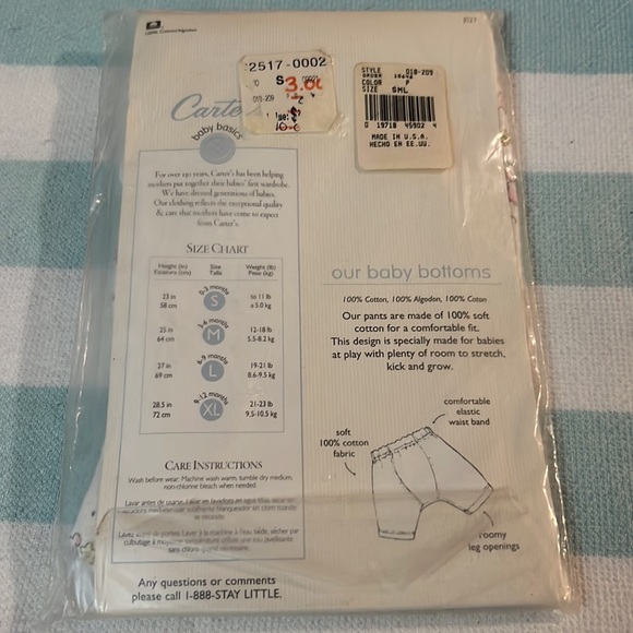 Carter's Baby Bottoms Vintage Cotton Pink Baby Mouse Size Small 0-3 months - Picture 5 of 8